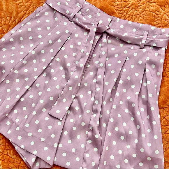 Zara Pants - ZARA Purple Polka Dot High Waisted Shorts Size S